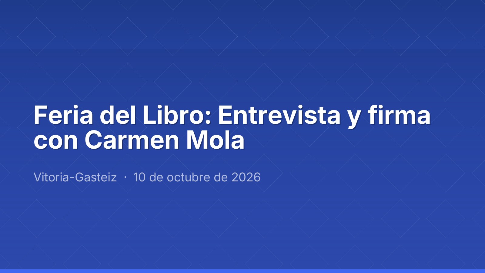معرض الكتاب: مقابلة وتوقيع مع Carmen Mola